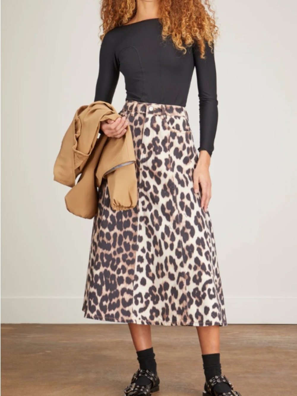 NWT GANNI Hampden high waist a-line skirt